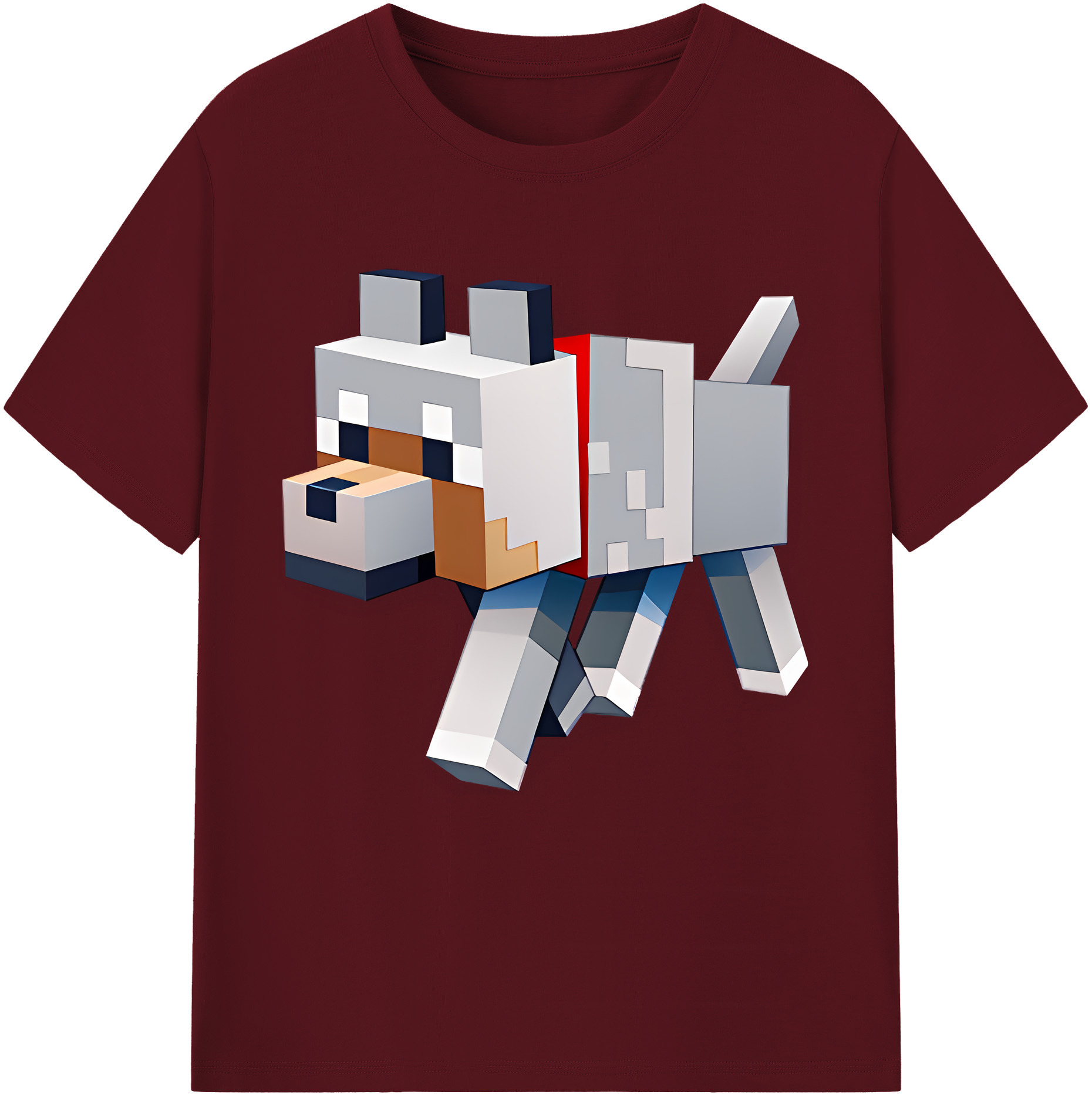 （画像用） マインクラフト ブロックの世界 Minecraft MC Block world 綿100％半袖Tシャツ（フロントプリント）